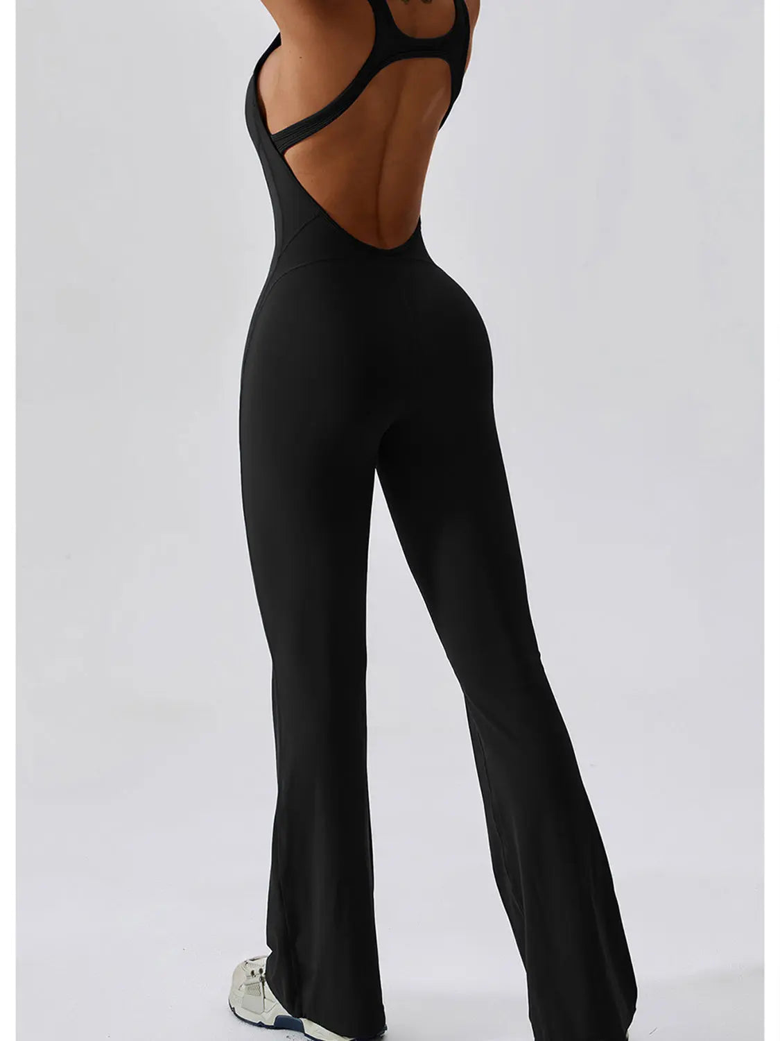  Wide Strap Bootcut Active Jumpsuit Trendsi