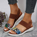 PU Leather Open Toe Low Heel Sandals Trendsi