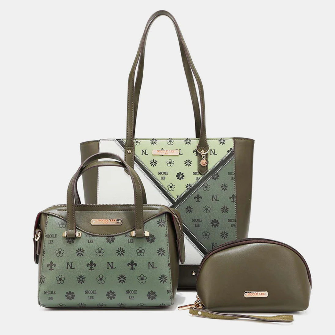  3-Piece Color Block Handbag Set Trendsi