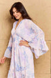  Take Me With You Floral Bell Sleeve Midi Dress in Blue -BazaarBey - www.shopbazaarbey.com