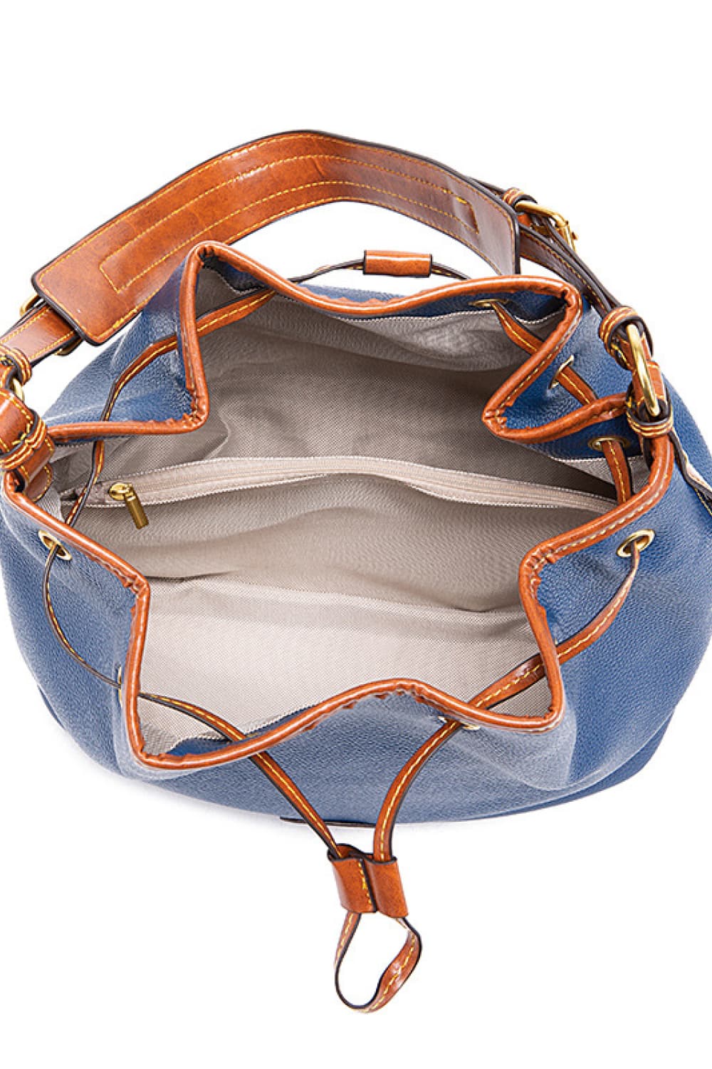 PU Drawstring Bucket Bag Trendsi