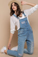  Front Chest Zipper Slim Leg Denim Overalls Trendsi