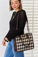 David Jones Argyle Pattern PU Leather Handbag Trendsi