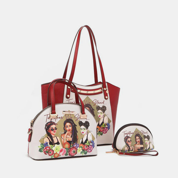  TOGETHER WE STAND 3-Piece Handbag Set Trendsi