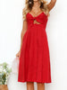 Cutout Smocked Sweetheart Neck Cami Dress -BazaarBey - www.shopbazaarbey.com