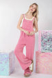 BazaarBey  Texture Washed Wide Leg Overalls 