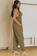 Spaghetti Strap Deep V Jumpsuit with Pockets Trendsi