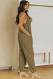 Spaghetti Strap Deep V Jumpsuit with Pockets Trendsi