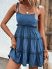 Frill Spaghetti Strap Tiered Dress -BazaarBey - www.shopbazaarbey.com