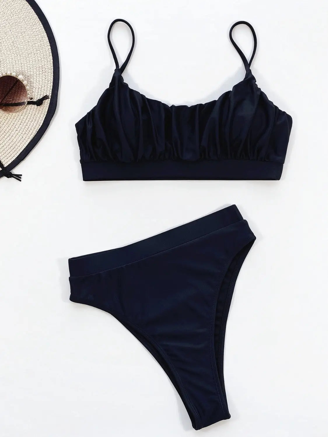 Adjustable Strap Ruched Two-Piece Swim Set Trendsi