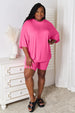  Full Size Soft Rayon Three-Quarter Sleeve Top and Shorts Set Trendsi