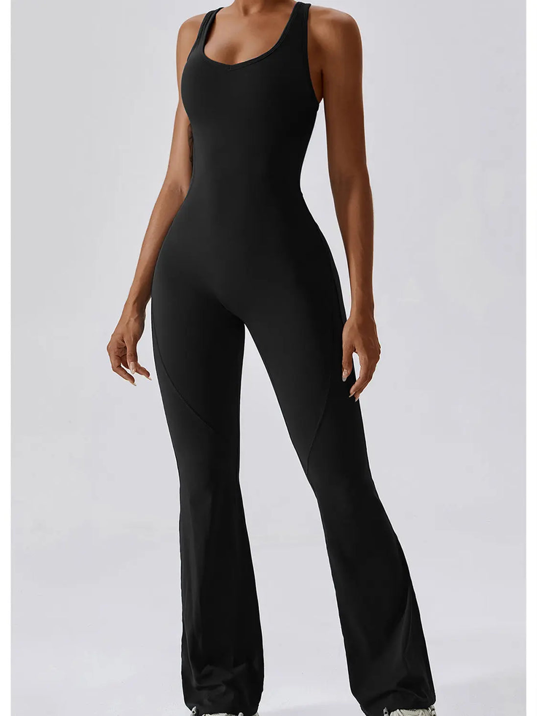  Wide Strap Bootcut Active Jumpsuit Trendsi