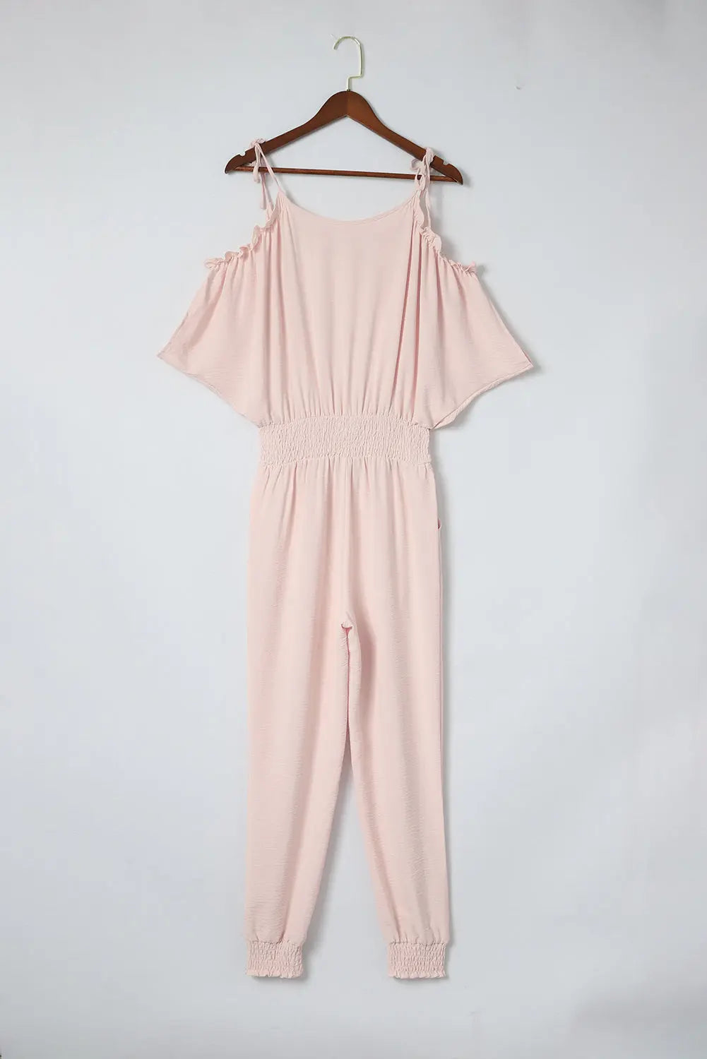  Surplice Cold Shoulder Jumpsuit Trendsi