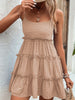 Frill Spaghetti Strap Tiered Dress -BazaarBey - www.shopbazaarbey.com