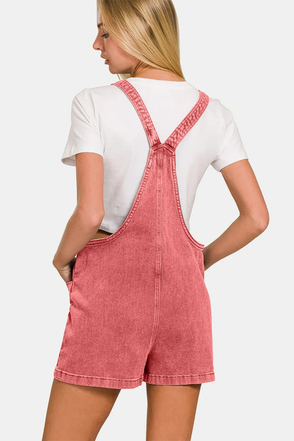  Washed Knot Strap Rompers Trendsi