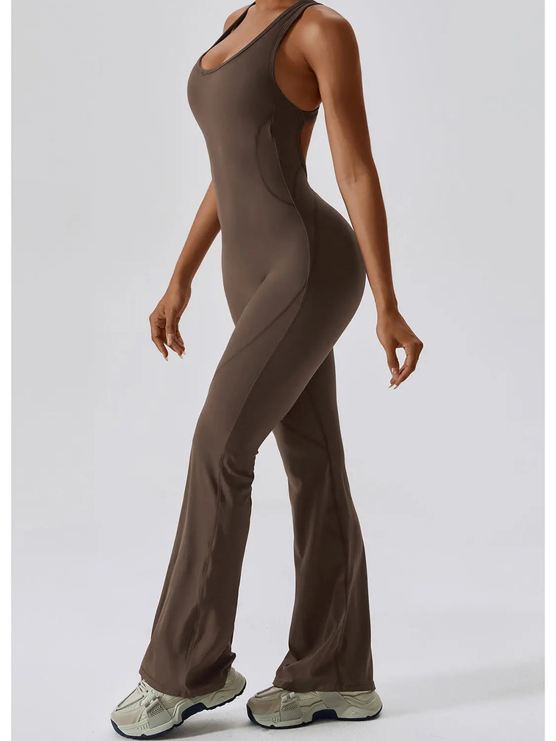  Wide Strap Bootcut Active Jumpsuit Trendsi