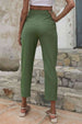 Straight Leg Cropped Pants with Pockets Bazaarbey