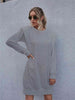 Round Neck Long Sleeve Mini Dress -BazaarBey - www.shopbazaarbey.com