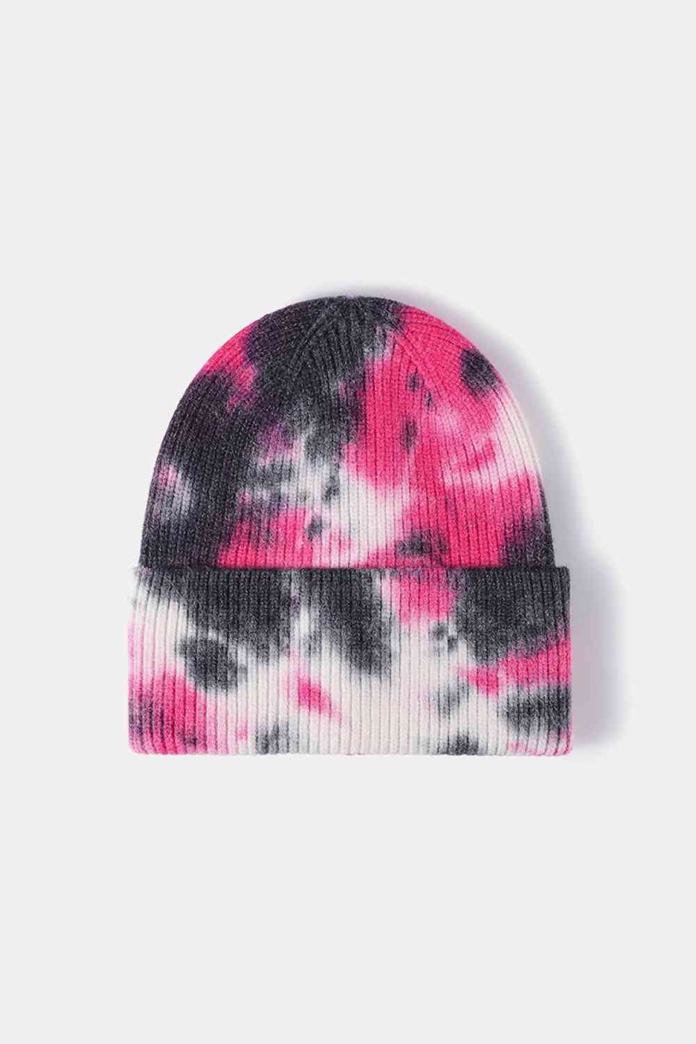 Tie-Dye Cuffed Rib-Knit Beanie Hat Trendsi