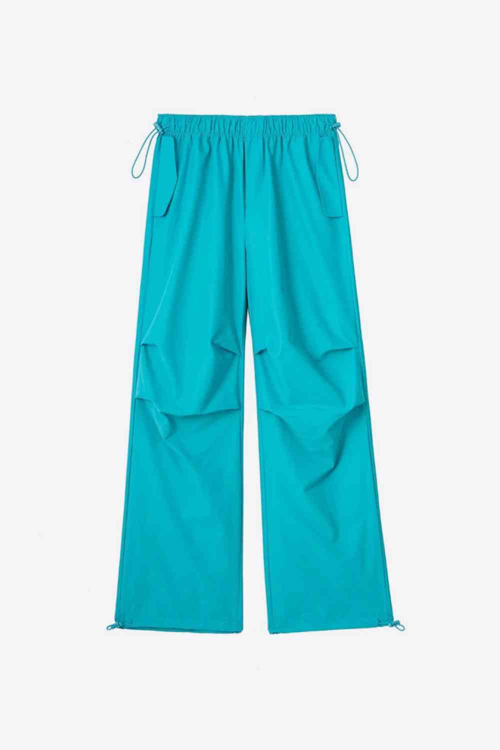 Drawstring Waist Pants with Pockets Bazaarbey