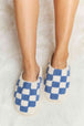 dy Checkered Print Plush Slide Slippers Trendsi