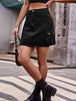 Denim Mini Skirt with Pockets Trendsi