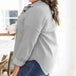 Button Down Dropped Shoulder Fleece Jacket Trendsi