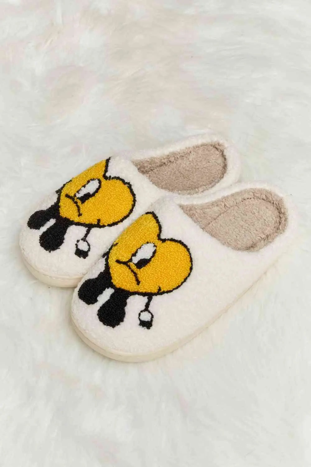 dy Love Heart Print Plush Slippers Trendsi