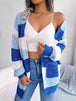 Striped Rib-Knit   Cardigan Trendsi