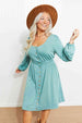 Scoop Neck Empire Waist Long Sleeve Mini Dress -BazaarBey - www.shopbazaarbey.com