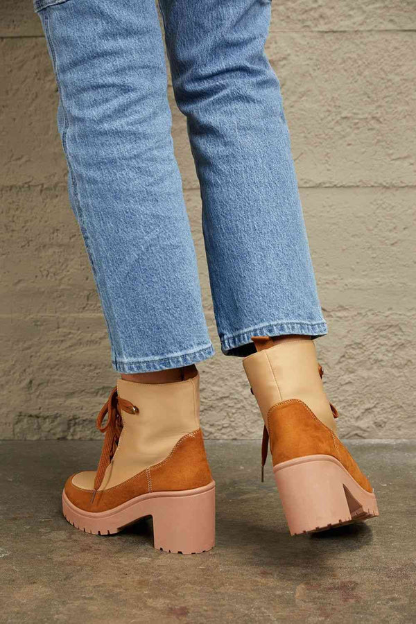  Lace Up Lug Booties Trendsi