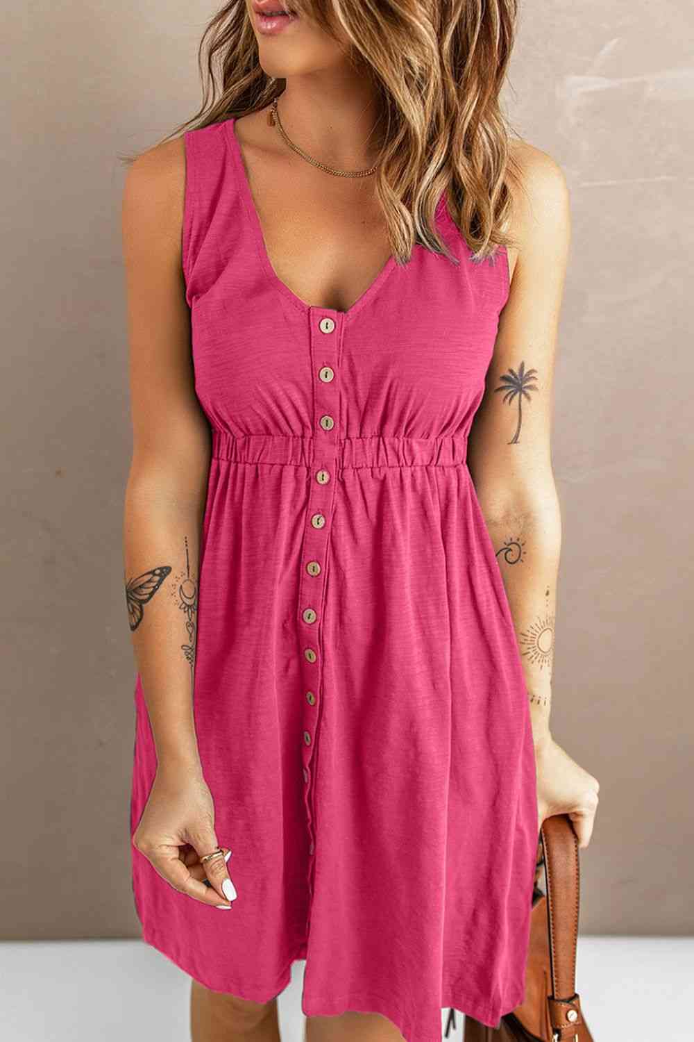 Sleeveless Button Down Mini Magic Dress Bazaarbey