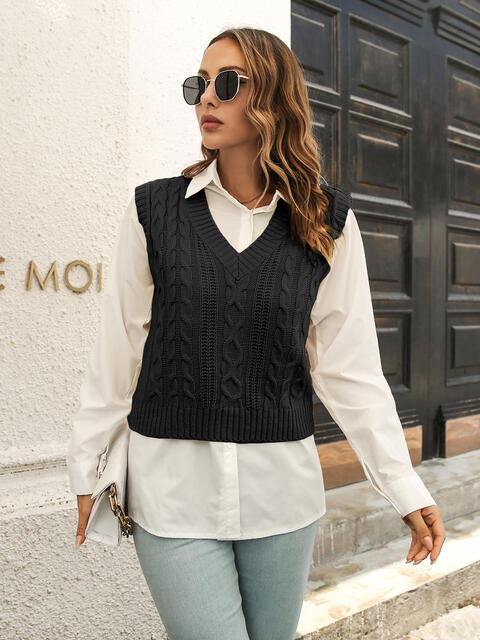 Urban Style V-Neck Sweater Vest Trendsi