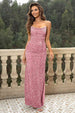 Sequin Backless Split Maxi Dress Bazaarbey