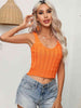 Cable-Knit Cropped Knit Tank Trendsi