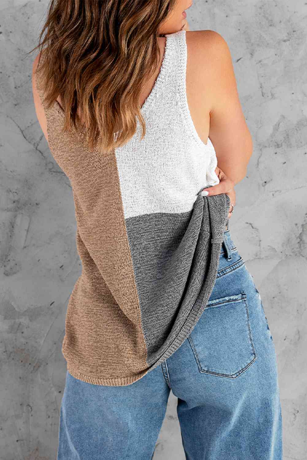  V-Neck Knitted Tank Trendsi