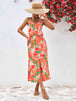 Printed Spaghetti Strap Front Slit Dress -BazaarBey - www.shopbazaarbey.com