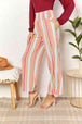  Striped Smocked Waist Pants with Pockets Bazaarbey