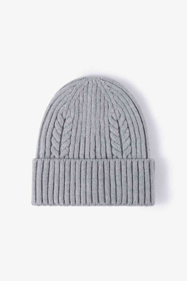 Cable-Knit Cuff Beanie Trendsi