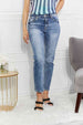   Amara High Rise Slim Straight Jeans Trendsi