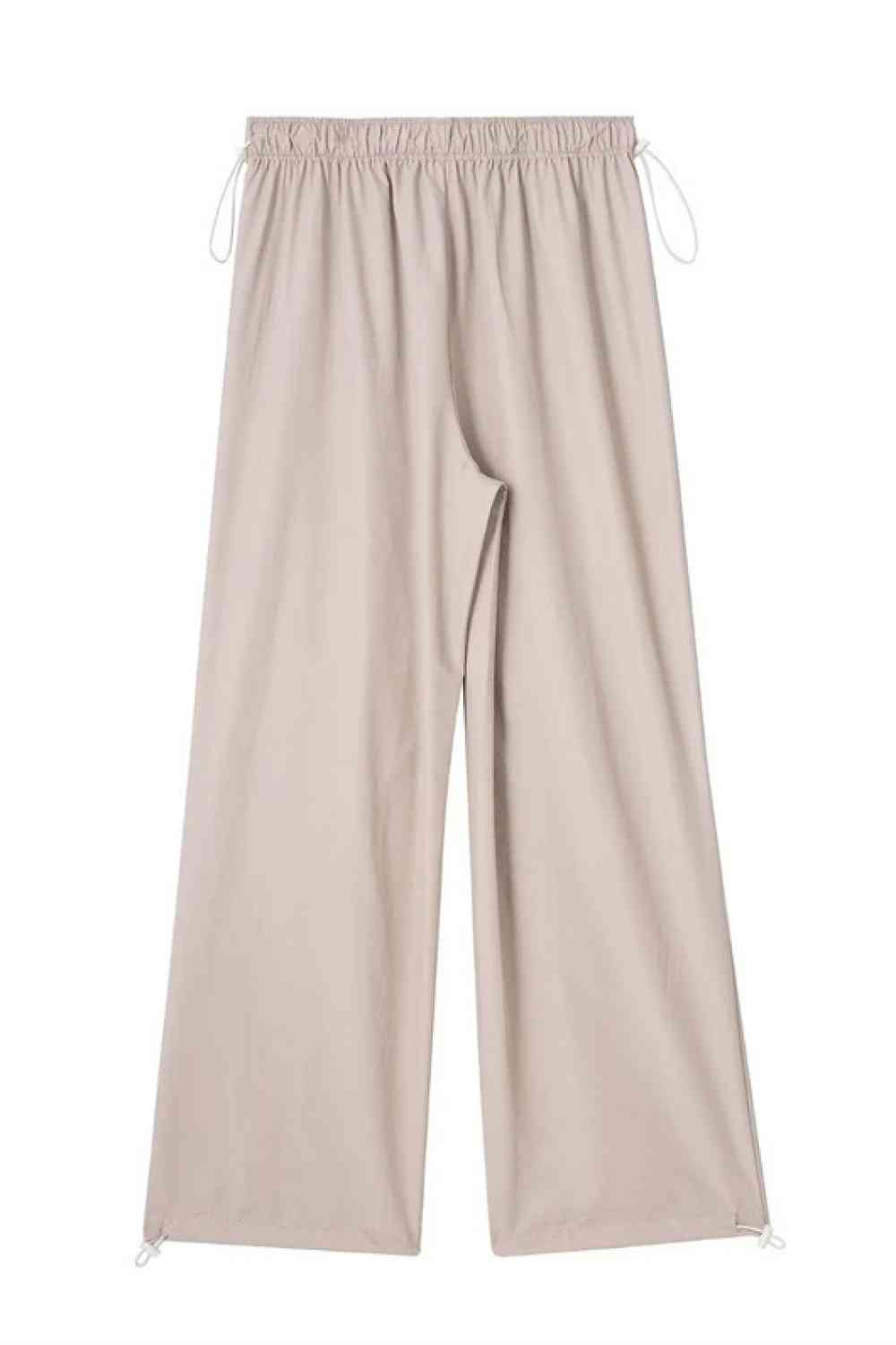 Drawstring Waist Pants with Pockets Bazaarbey