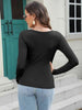 Long Sleeve Scoop Neck T-Shirt Trendsi