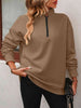 Zip-Up Dropped Shoulder Sweatshirt Bazaarbey