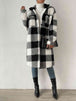 Plaid Collared Neck Button Down Coat Trendsi