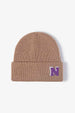 Letter N Patch Cuffed Knit Beanie Trendsi