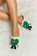 dy Love Heart Print Plush Slippers Trendsi