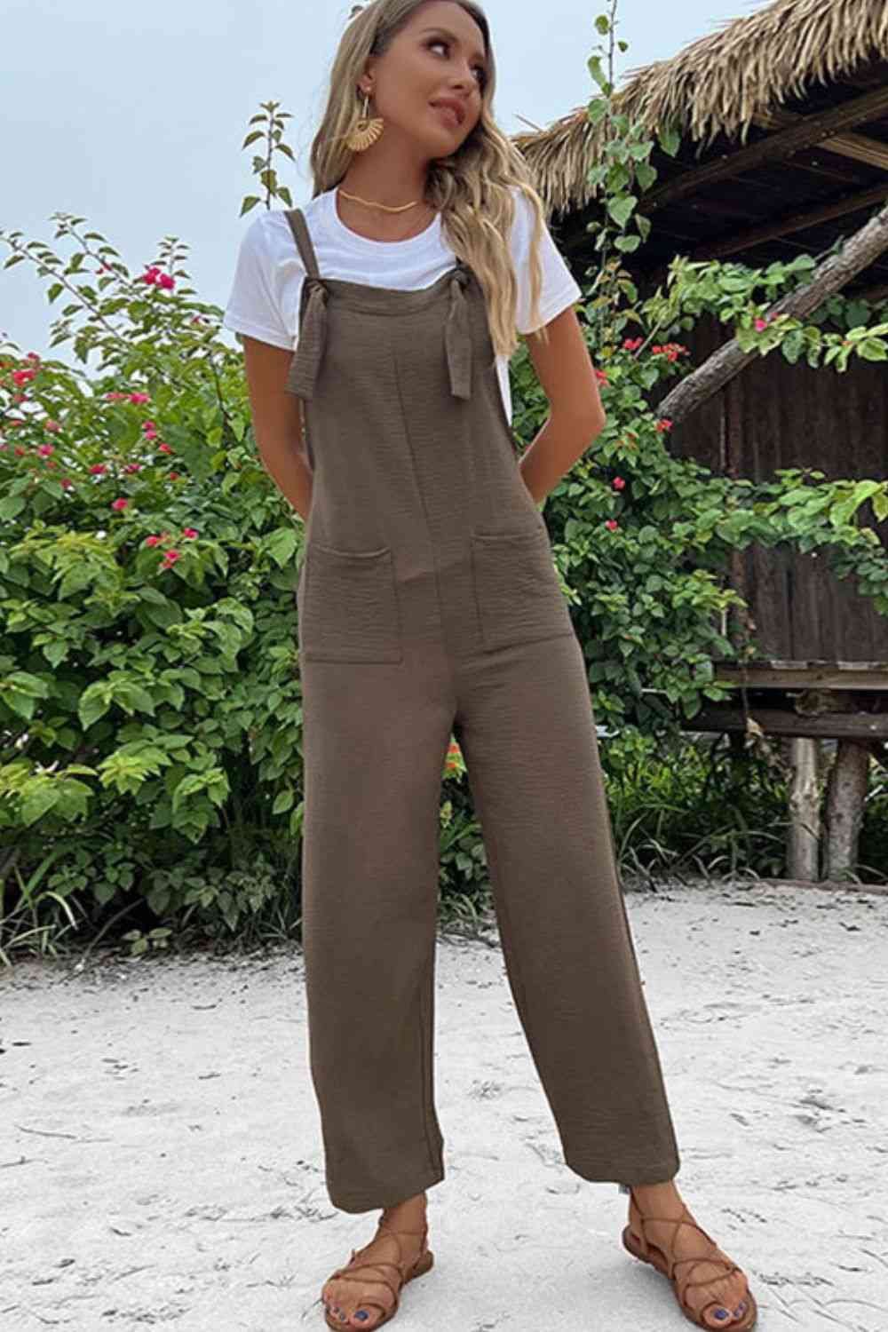 Straight Leg Jumpsuit with Pockets Bazaarbey