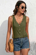 Buttoned Deep V Tank Bazaarbey