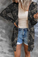 Tiger Print Button Up Long Sleeve Cardigan Trendsi