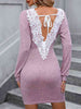 Tied Open Back Long Sleeve Dress -BazaarBey - www.shopbazaarbey.com